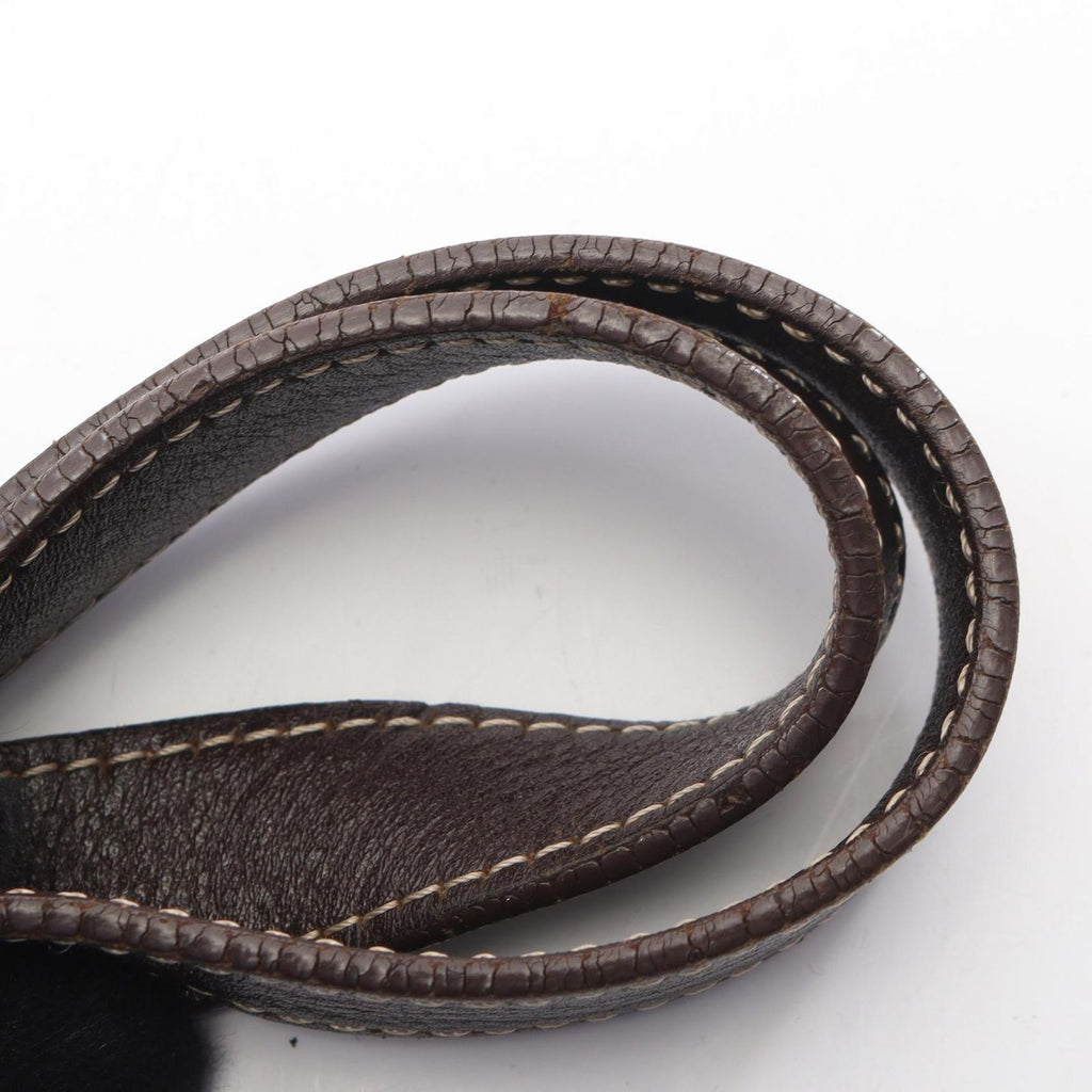 Loewe Shoulder Bag Anagram Bag Blue White Dark Brown Canvas Leather Pattern — view 9