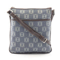 Loewe Shoulder Bag Anagram Bag Blue White Dark Brown Canvas Leather Pattern