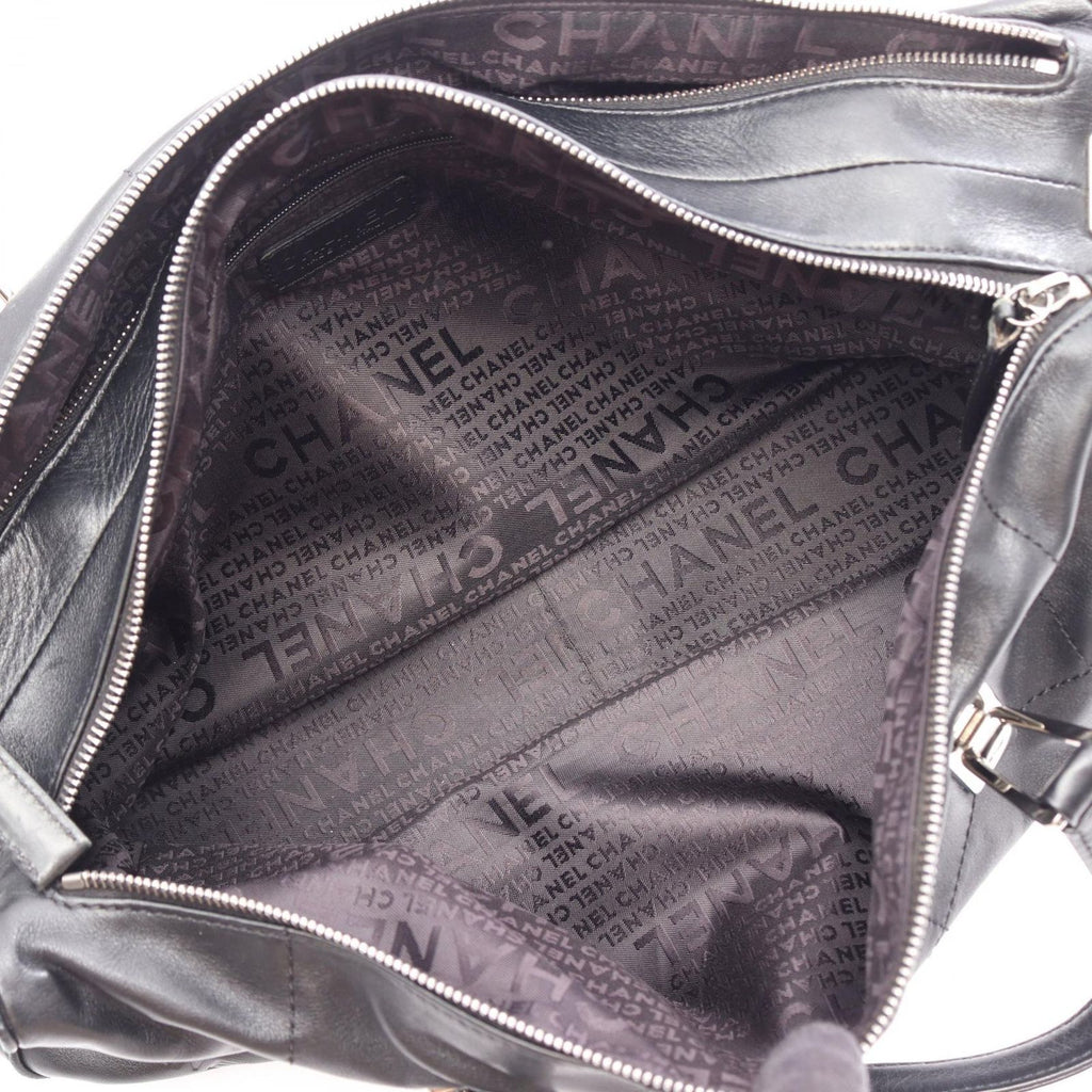 Chanel Choco Bar Black Lambskin Bar Boston — view 3