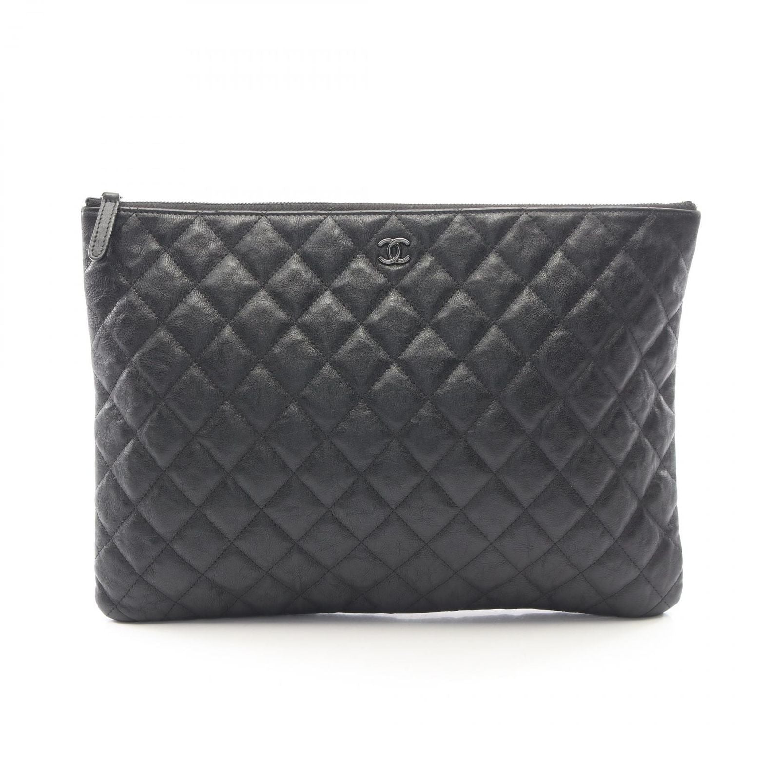 Chanel Clutch Quilted Black Leather
