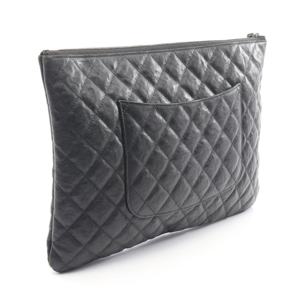 Chanel Clutch Quilted Black Leather — view 2