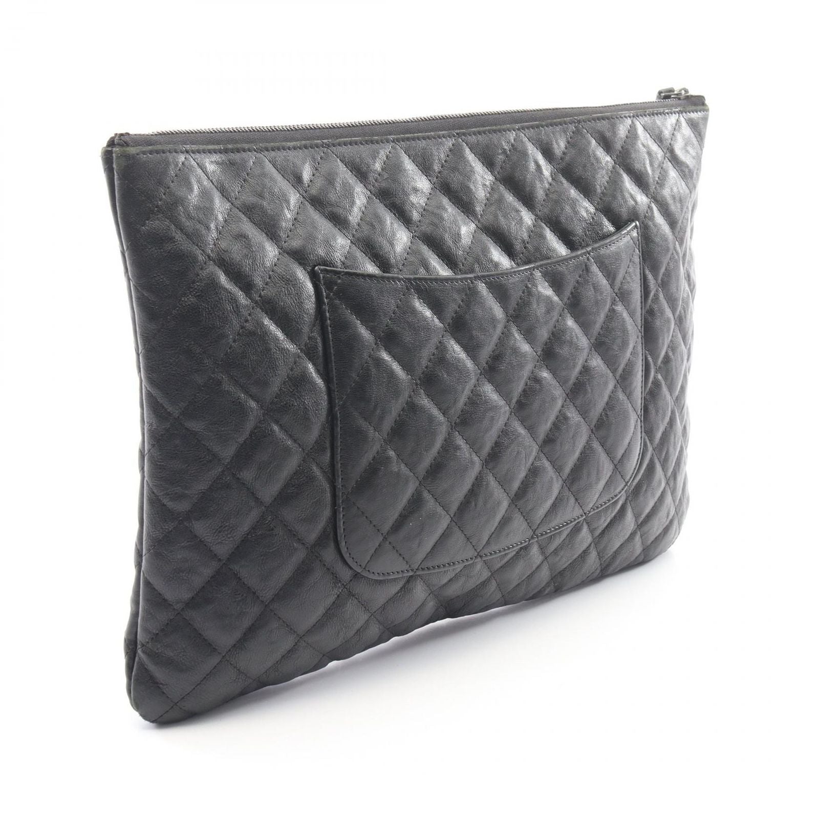 Chanel Clutch Quilted Black Leather — view 2