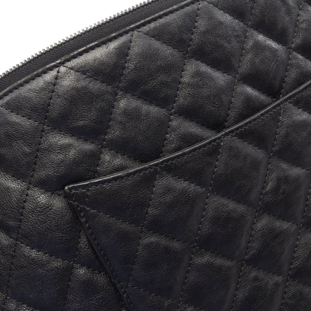 Chanel Clutch Quilted Black Leather — view 9