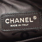 Chanel Shoulder Bag Cambon Line Large Pochette Beige Black Leather — view 4