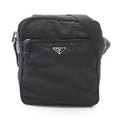 Prada Shoulder Bag Triangle Logo Black Nylon Leather