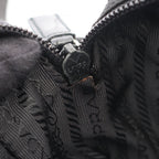 Prada Shoulder Bag Triangle Logo Black Nylon Leather — view 6