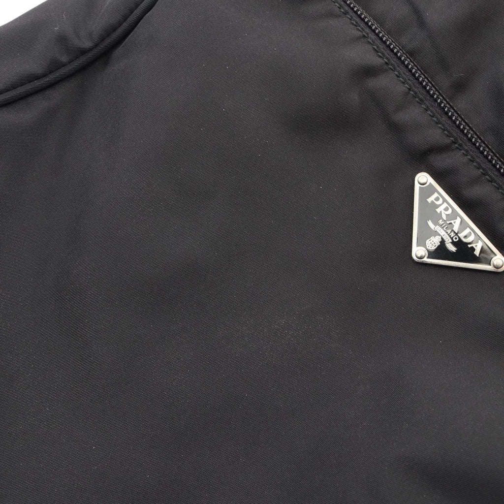 Prada Shoulder Bag Triangle Logo Black Nylon Leather — view 9