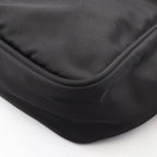 Prada Shoulder Bag Triangle Logo Black Nylon Leather — view 8