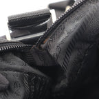 Prada Shoulder Bag Triangle Logo Black Nylon Leather — view 7
