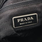 Prada Shoulder Bag Triangle Logo Black Nylon Leather — view 4