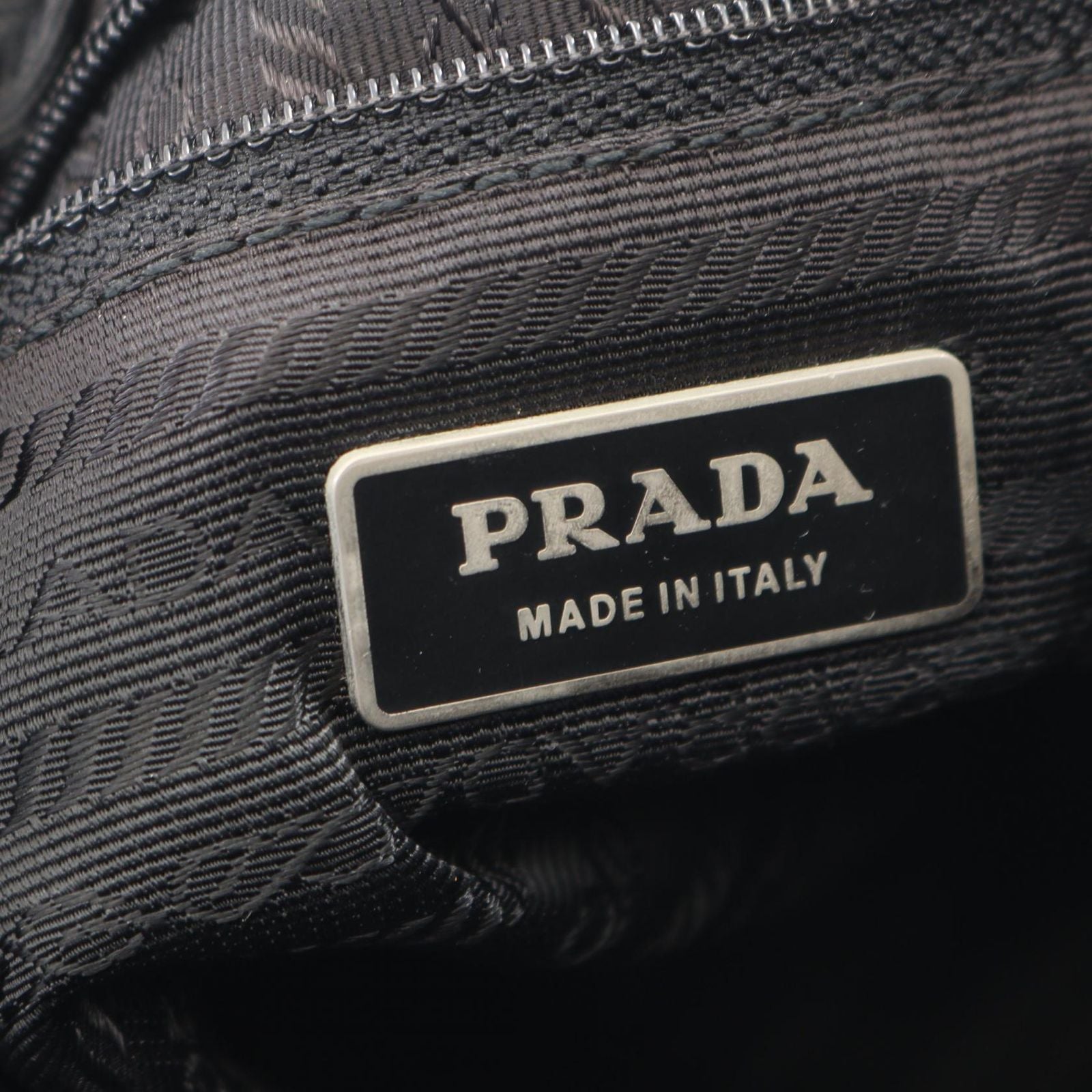Prada Shoulder Bag Triangle Logo Black Nylon Leather — view 4