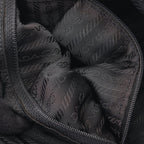 Prada Shoulder Bag Triangle Logo Black Nylon Leather — view 5