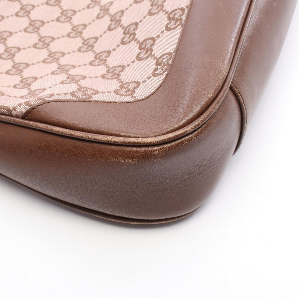 Gucci Handbag Bamboo 2-Way 001 Brown Canvas Leather Shoulder — view 7