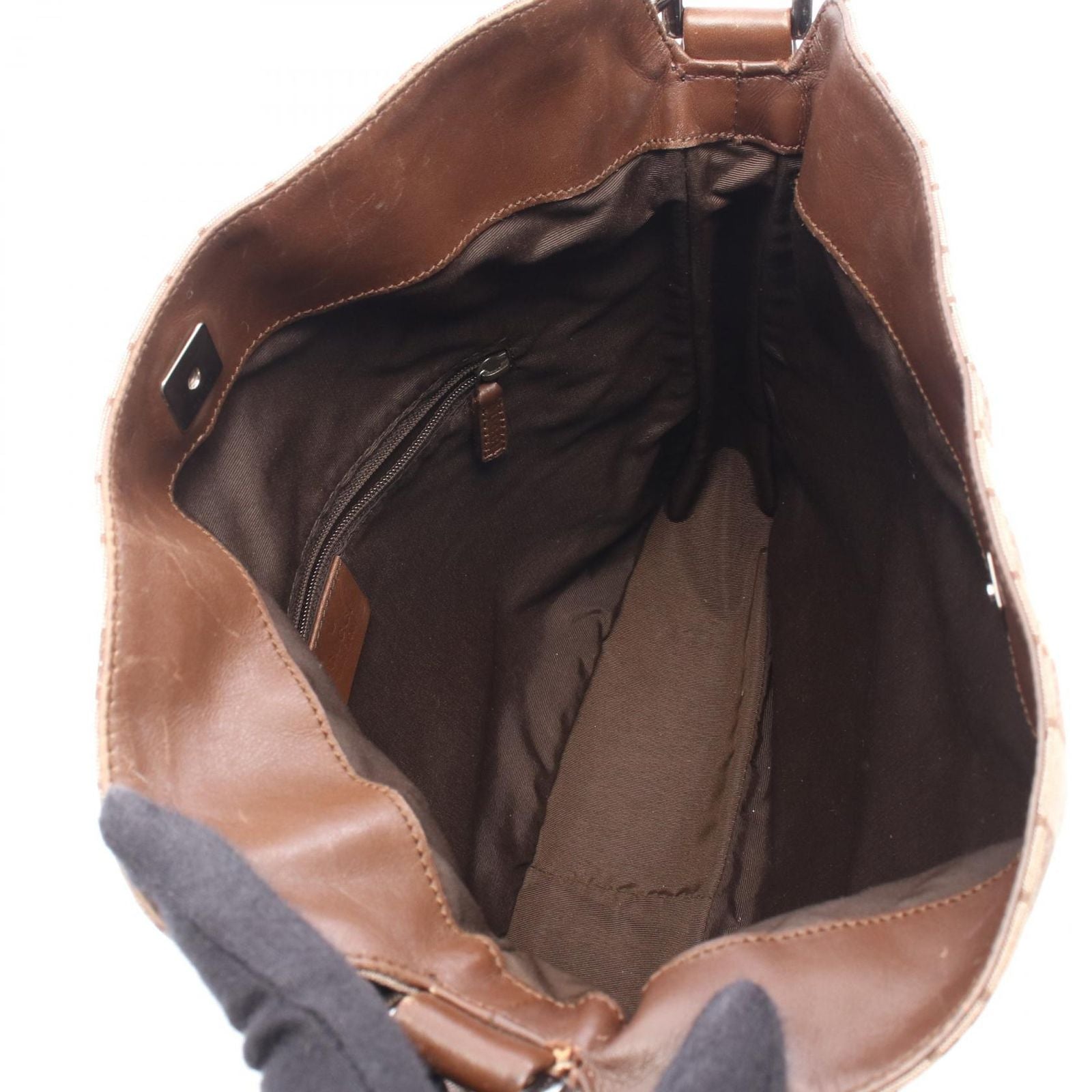 Gucci Handbag Bamboo 2-Way 001 Brown Canvas Leather Shoulder — view 3
