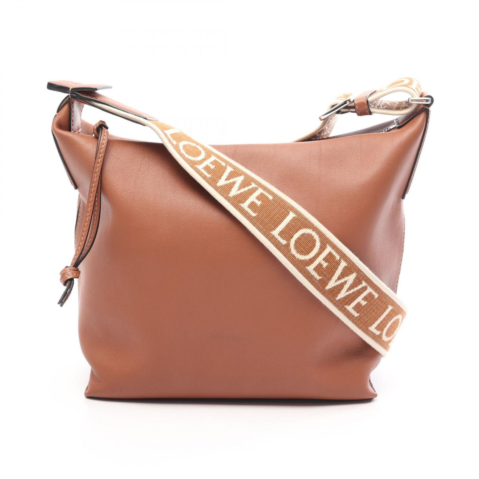 Loewe Shoulder Bag Cubby Small Brown Leather