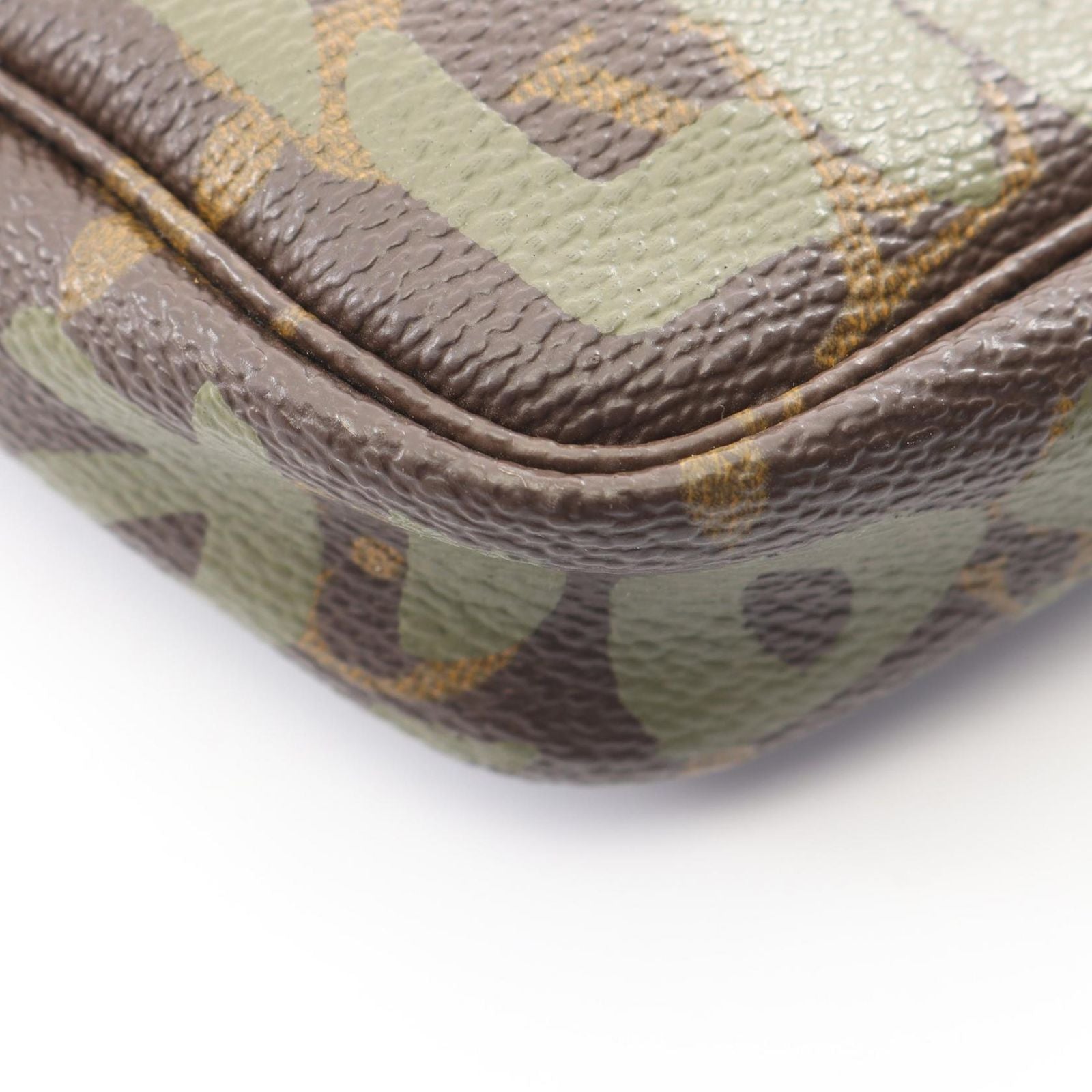 Louis Vuitton Handbag Pochette Khaki Canvas Leather — view 6