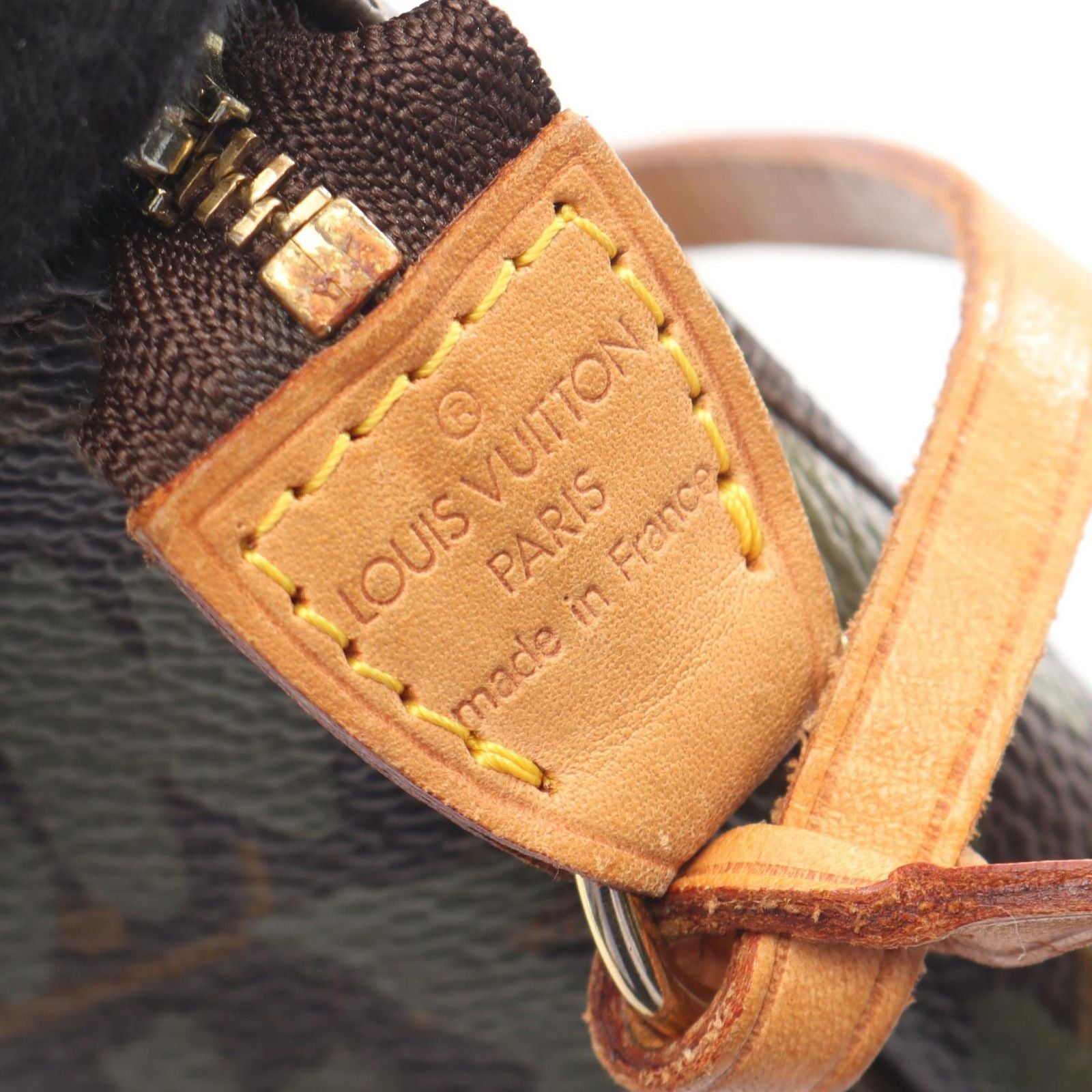 Louis Vuitton Handbag Pochette Khaki Canvas Leather — view 4