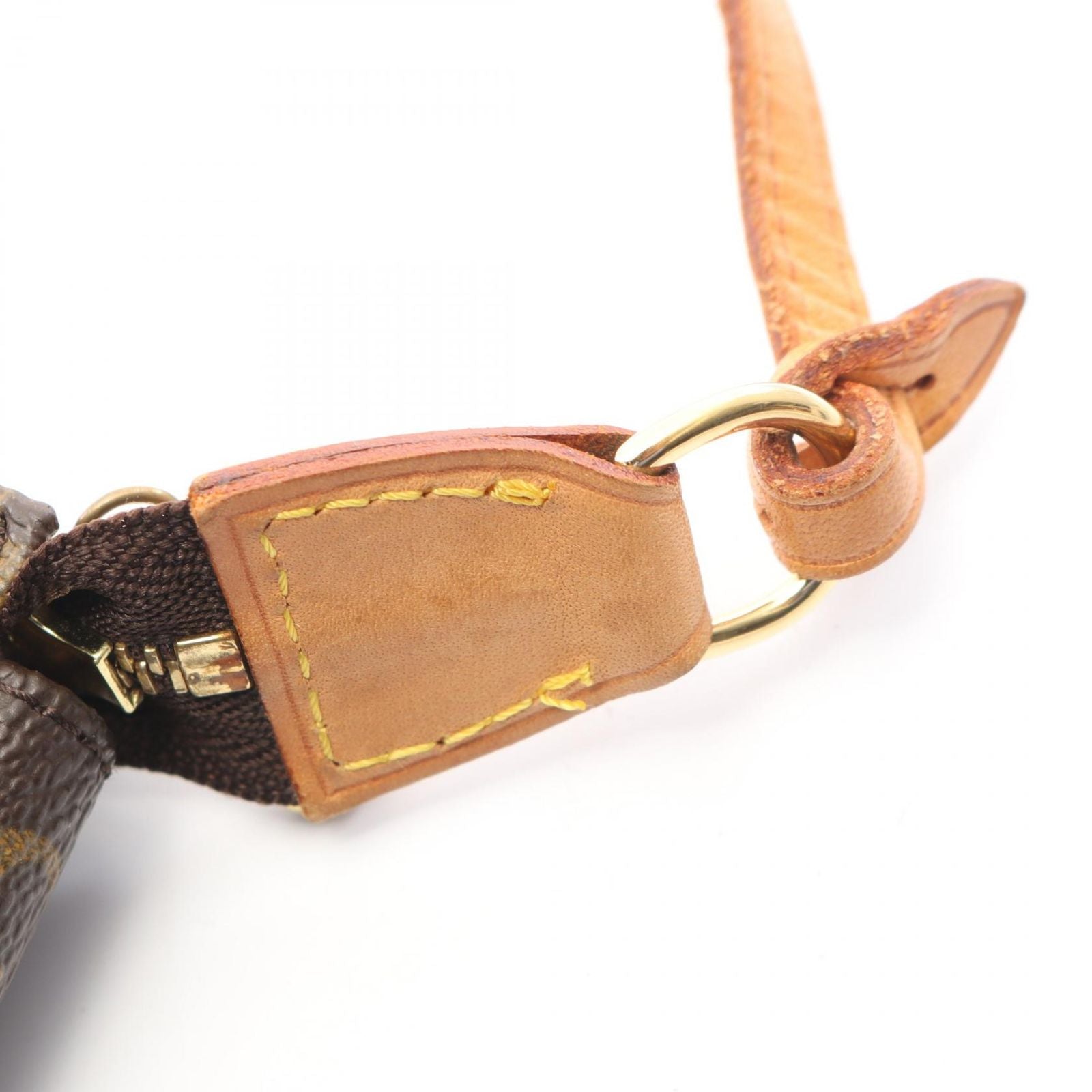 Louis Vuitton Handbag Pochette Khaki Canvas Leather — view 8