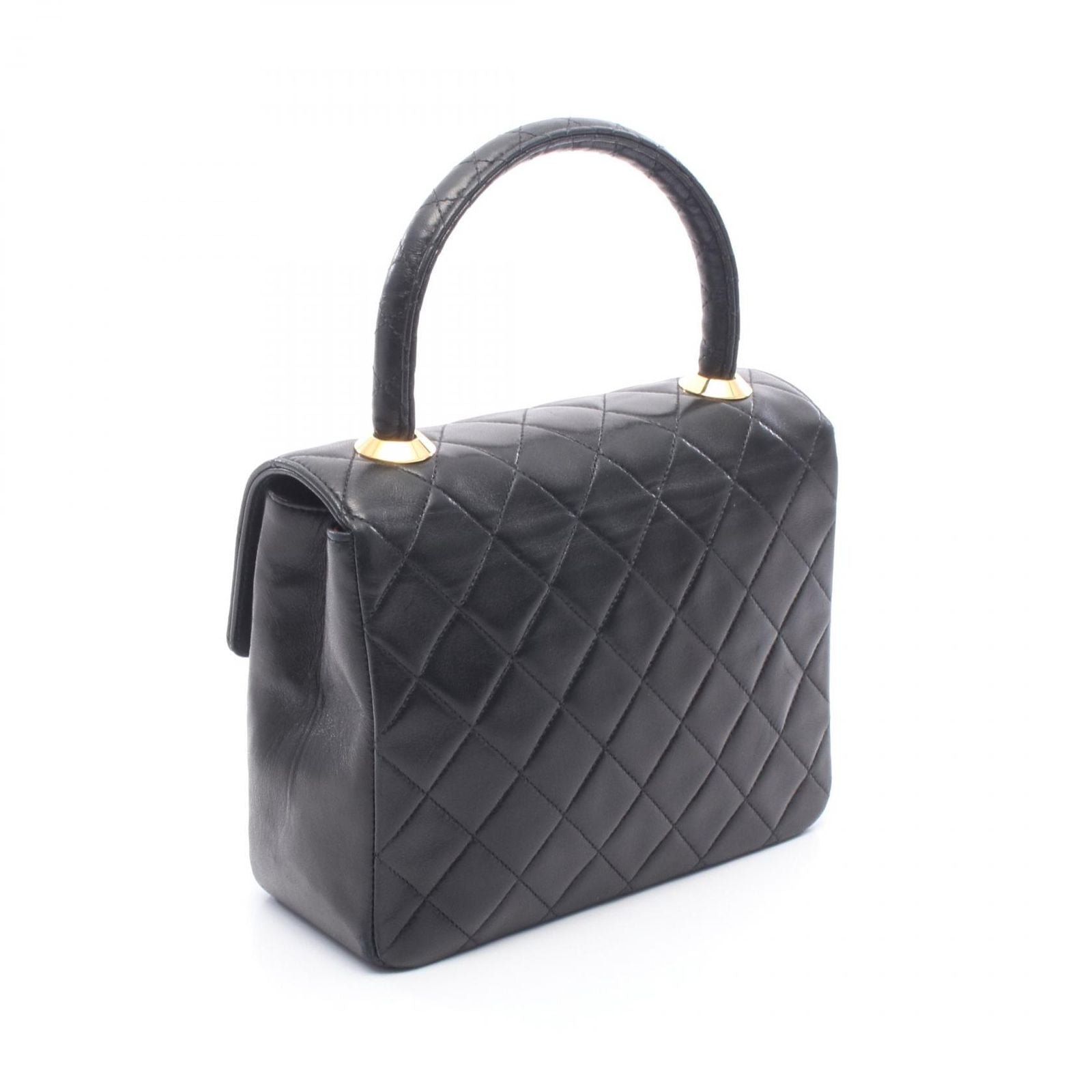Chanel Mini Quilted Top Handle Black Lambskin Mini — view 2