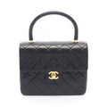 Chanel Mini Quilted Top Handle Black Lambskin Mini