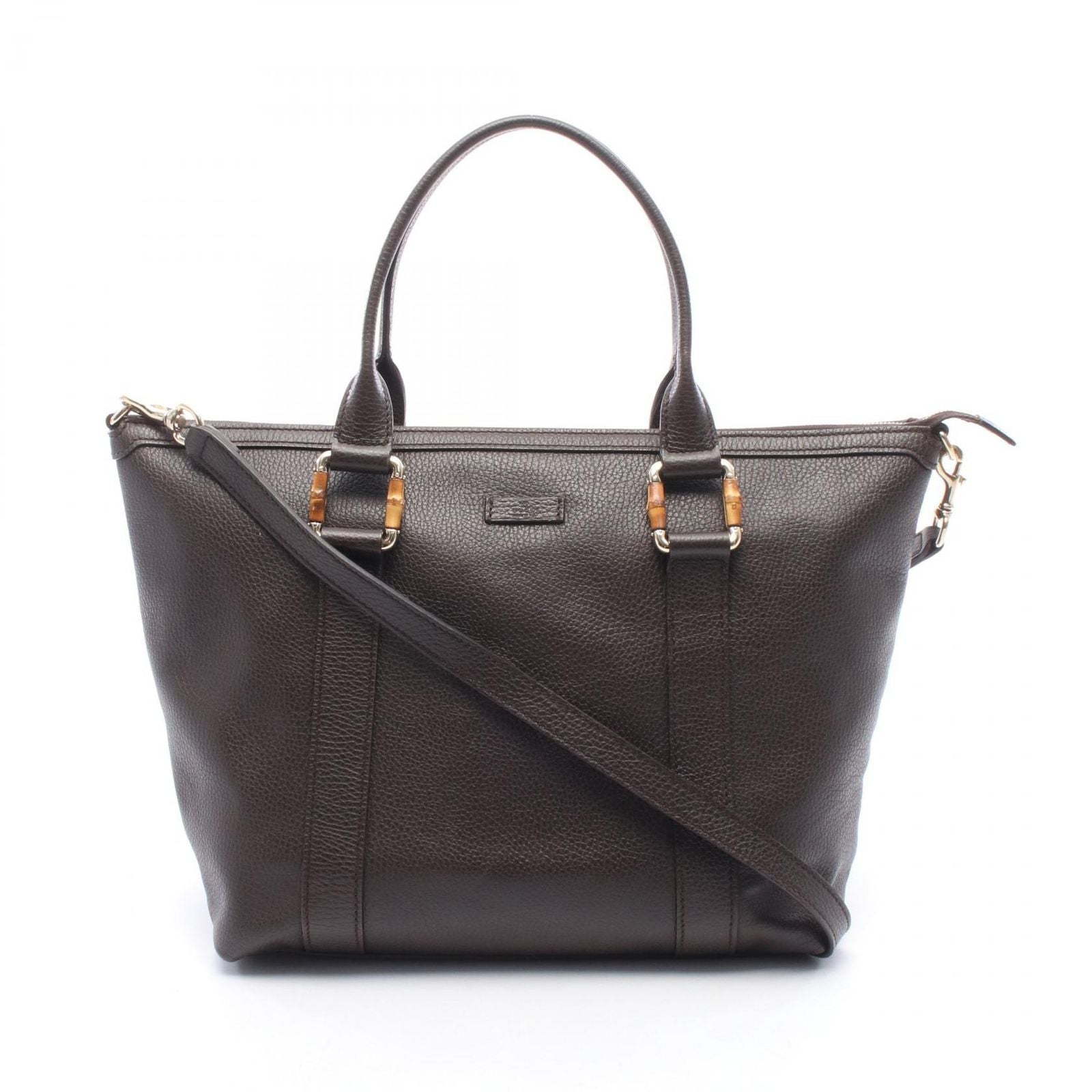 Gucci Tote 2-Way Brown Leather Bamboo
