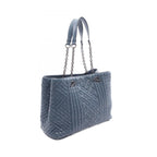 Bottega Veneta Shoulder Bag Intrecciato Navy Leather Chain — view 2