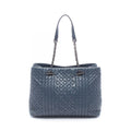 Bottega Veneta Shoulder Bag Intrecciato Navy Leather Chain