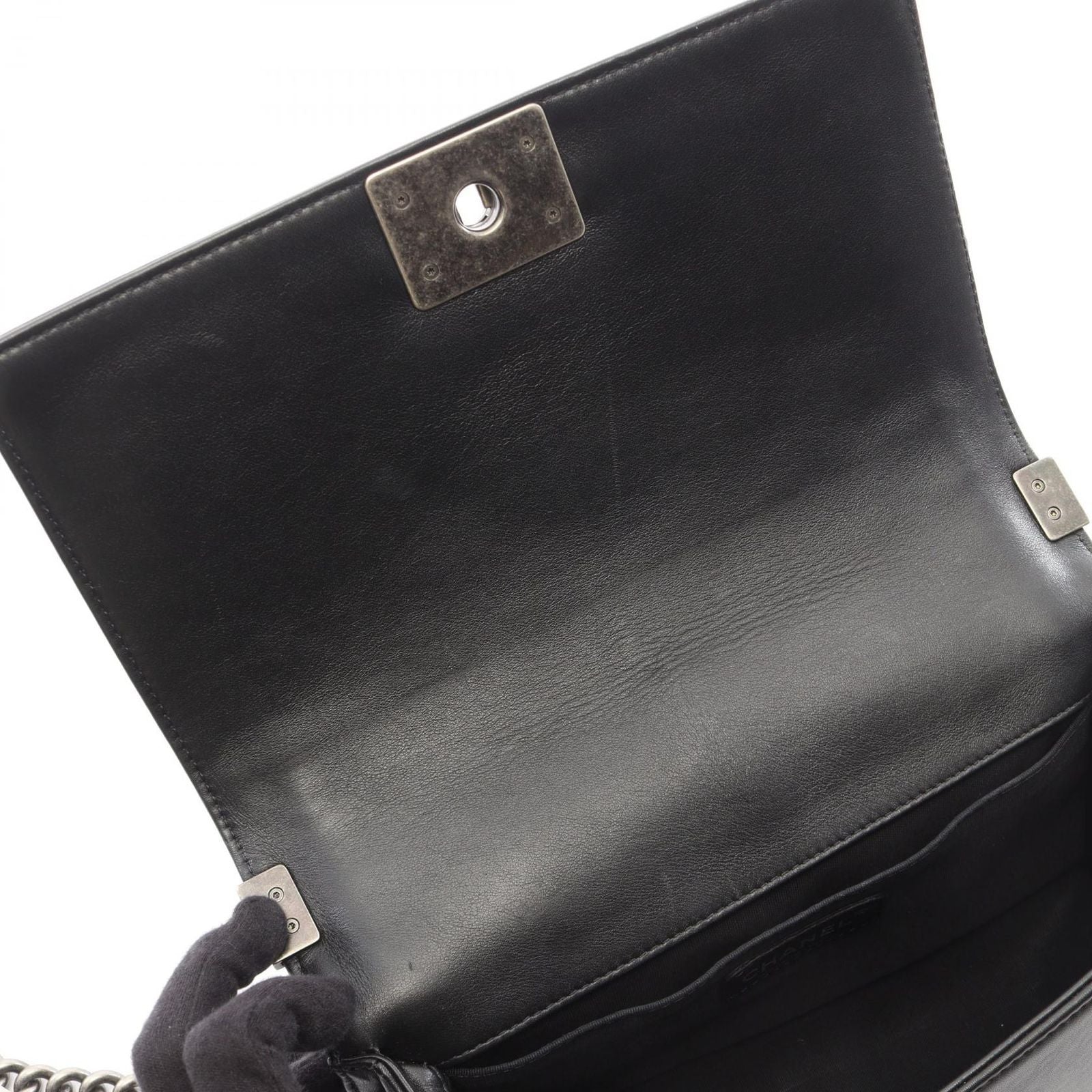 Chanel Shoulder Bag Boy Black Lambskin Boy Chain — view 6