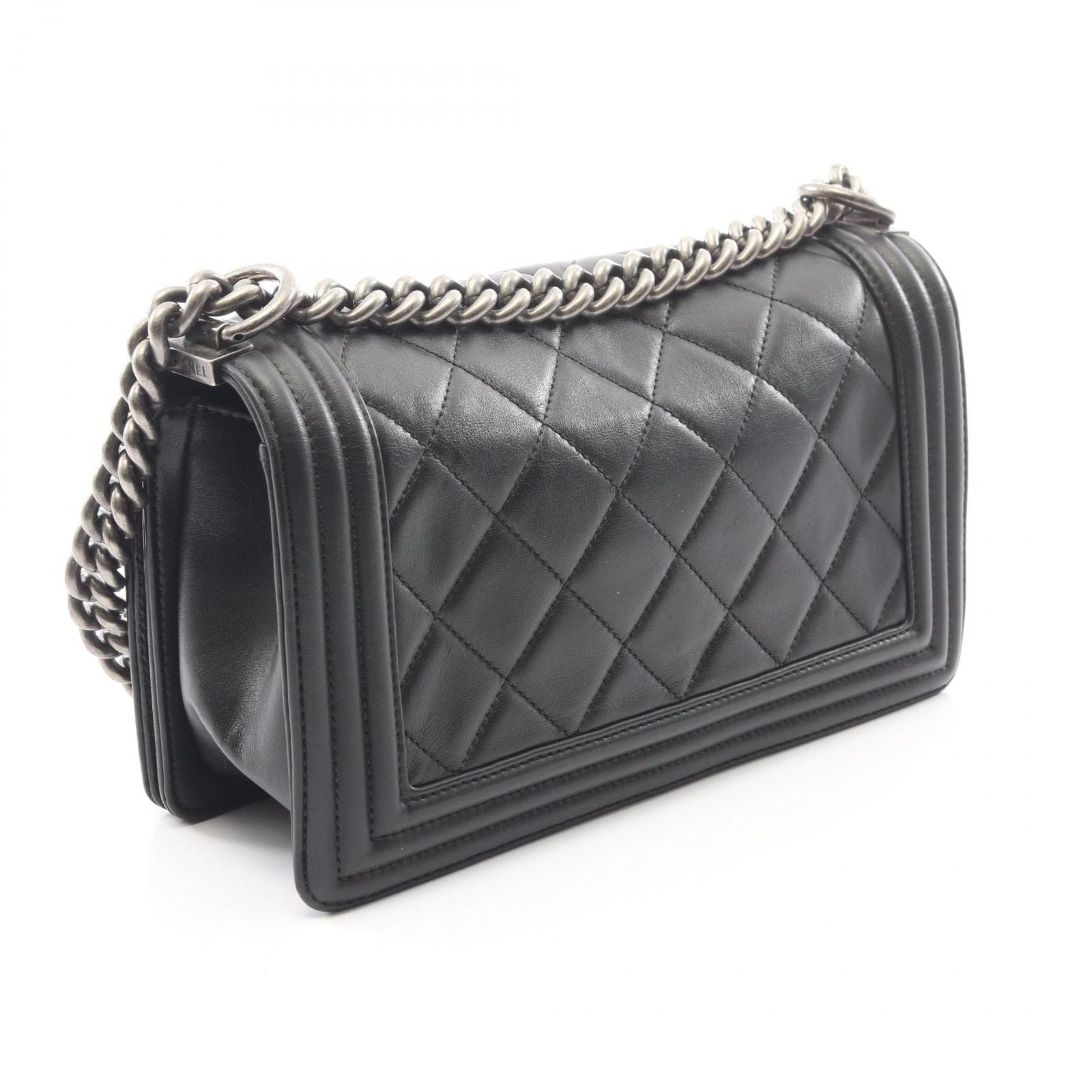 Chanel Shoulder Bag Boy Black Lambskin Boy Chain — view 2