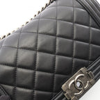 Chanel Shoulder Bag Boy Black Lambskin Boy Chain — view 7