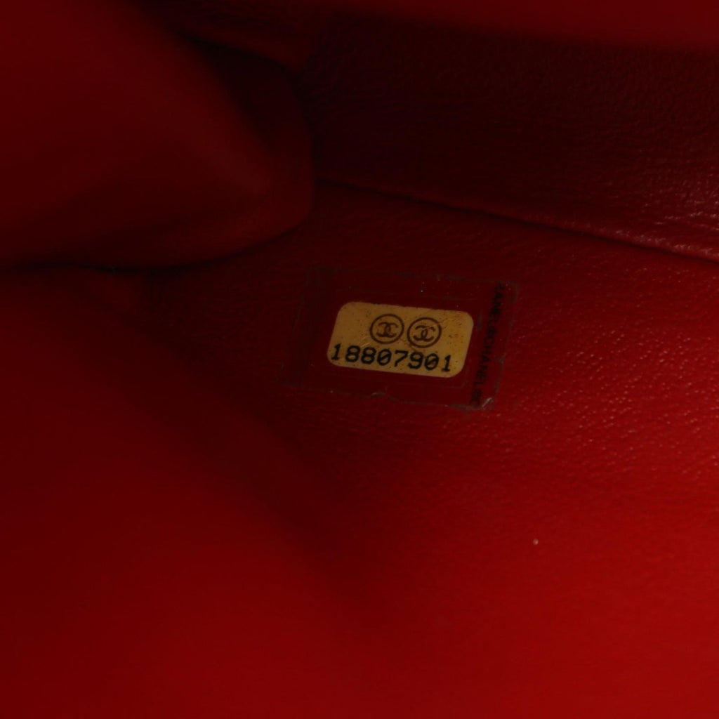 Chanel Shoulder Bag Quilted Red Caviar Leather Chain Clutch — view 5