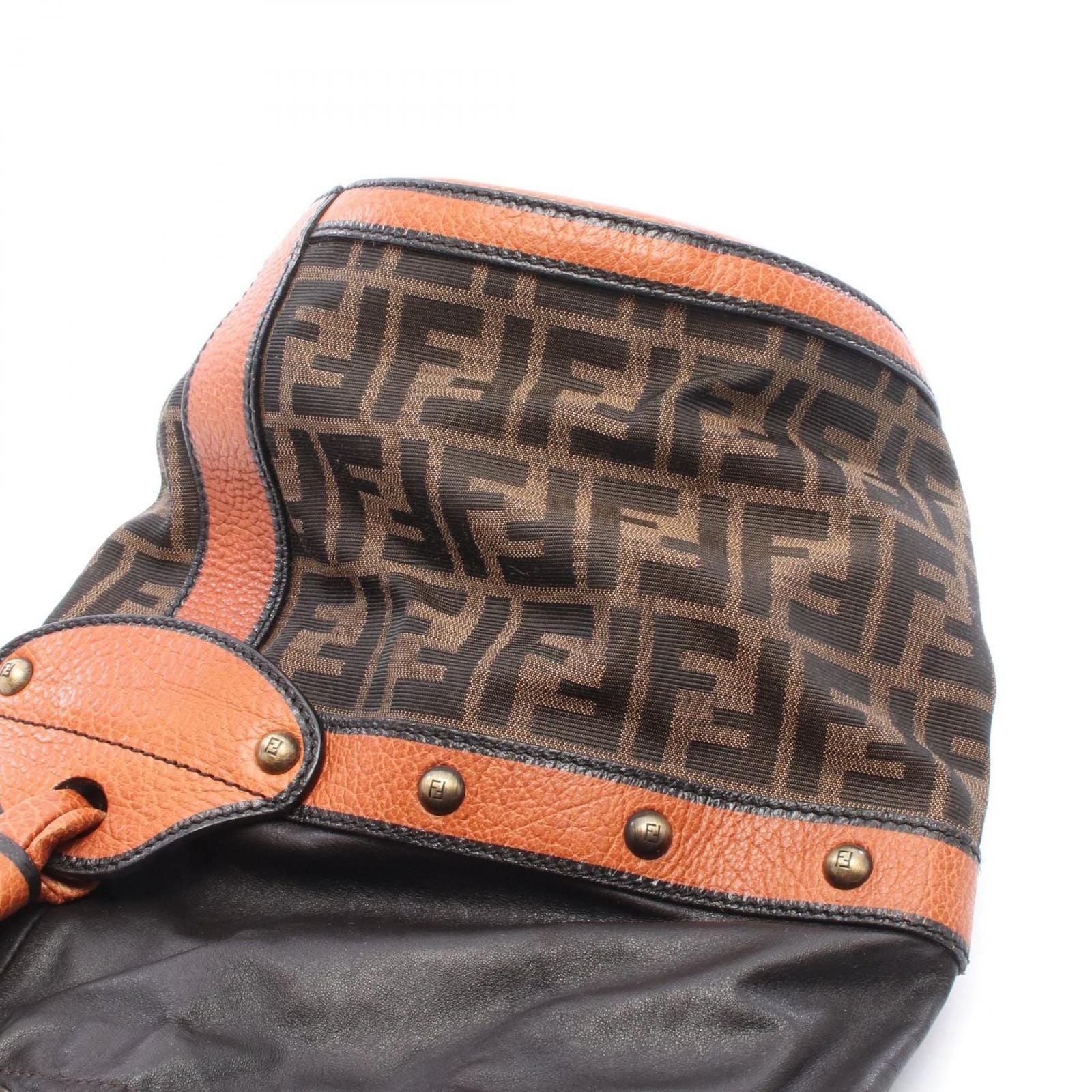 Fendi Zucca Bucket Bag Brown Canvas Leather — view 8