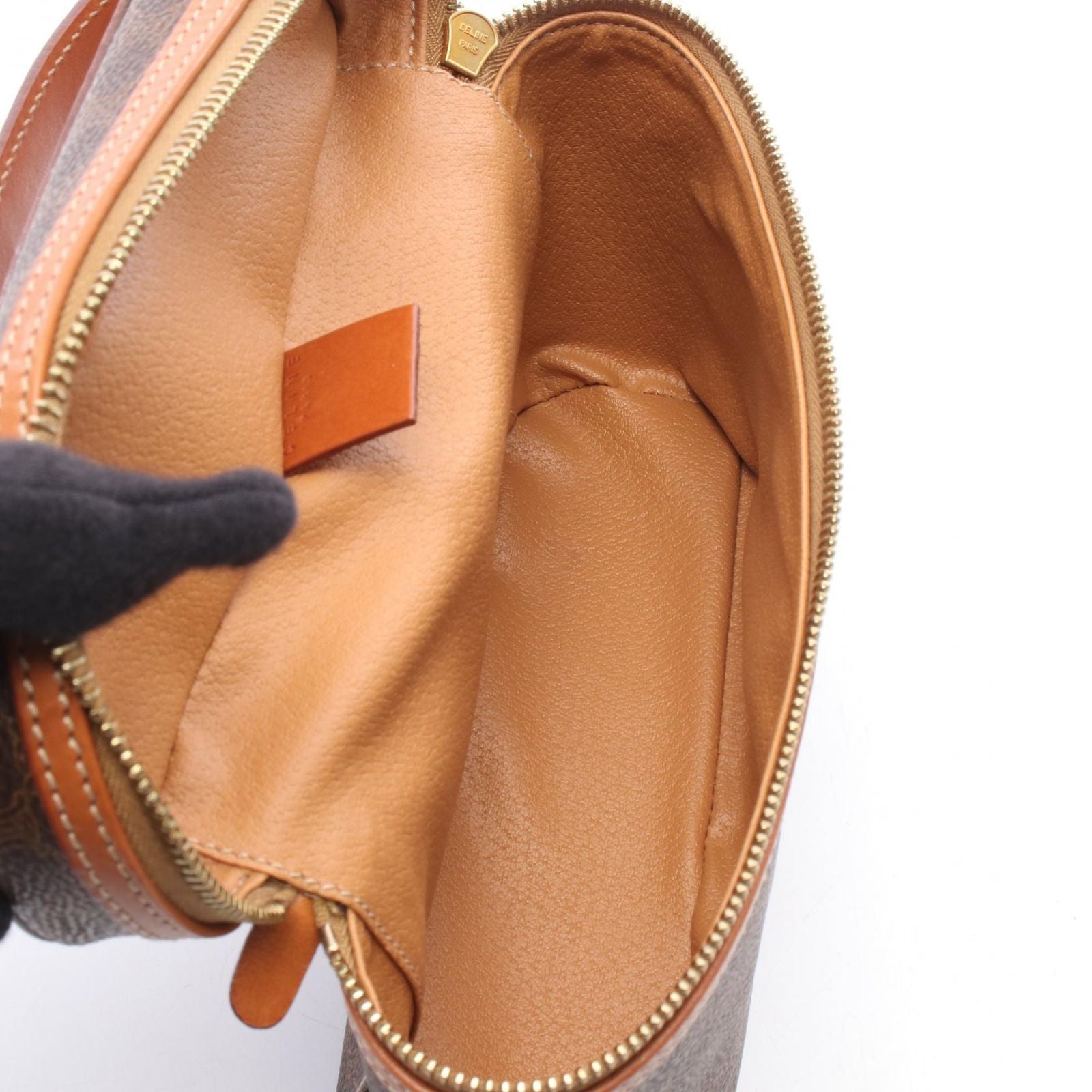 Celine Handbag Macadam Brown Canvas Leather Vanity — view 3