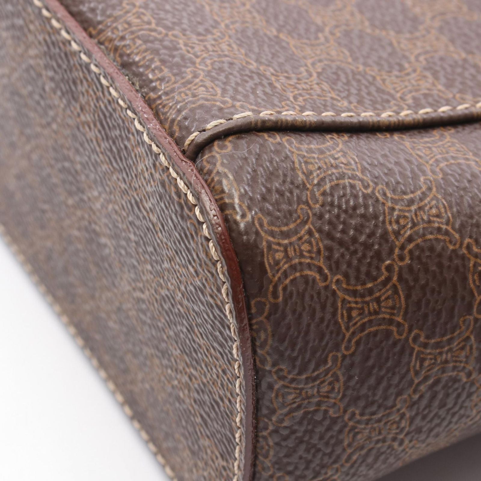 Celine Handbag Macadam Brown Canvas Leather Vanity — view 5