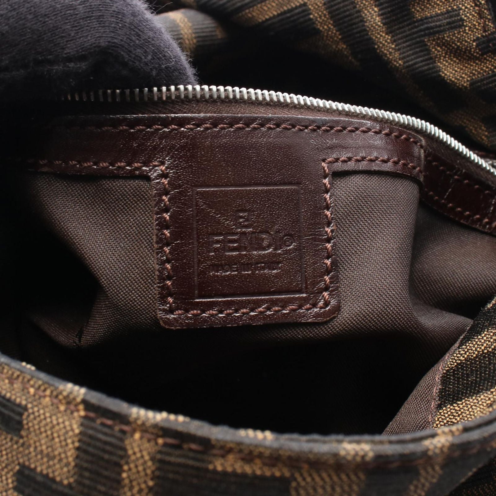 Fendi Handbag Mamma Bucket Zucca Brown Canvas Leather — view 4