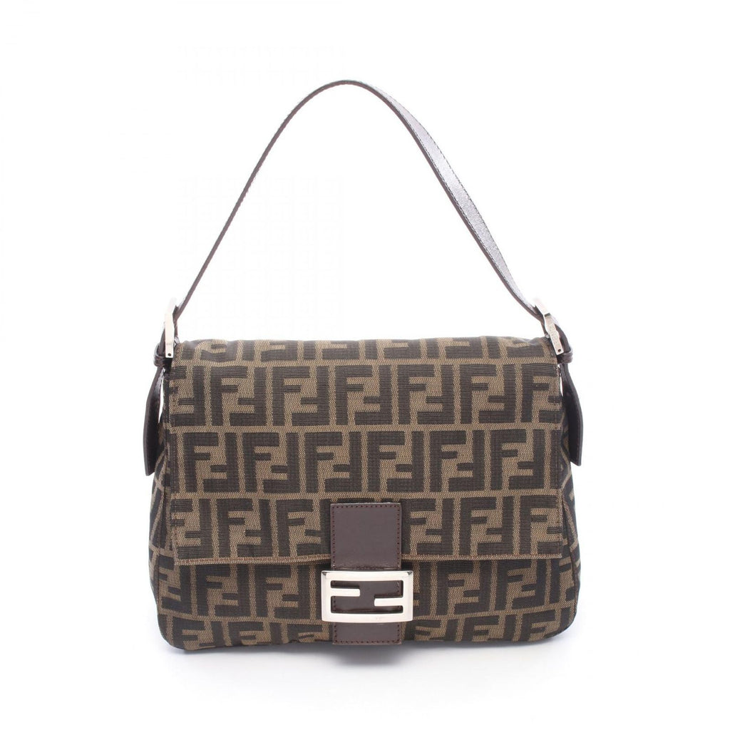 Fendi Handbag Mamma Bucket Zucca Brown Canvas Leather