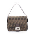 Fendi Handbag Mamma Bucket Zucca Brown Canvas Leather