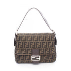 Fendi Handbag Mamma Bucket Zucca Brown Canvas Leather