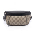 Gucci Waist Bag GG Supreme Beige Black Canvas Leather