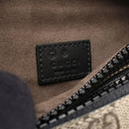 Gucci Waist Bag GG Supreme Beige Black Canvas Leather — view 4