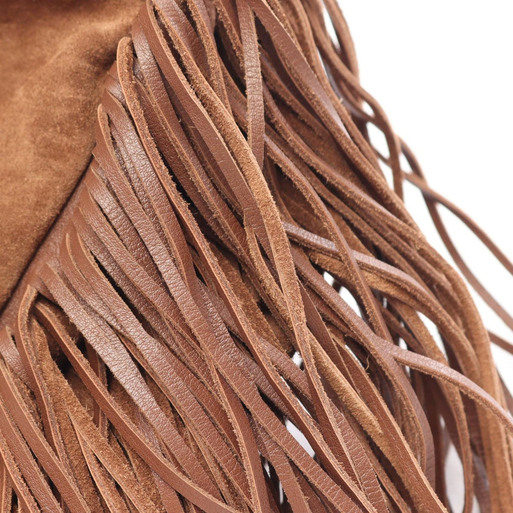 Celine Shoulder Bag Fringe Brown Suede — view 8