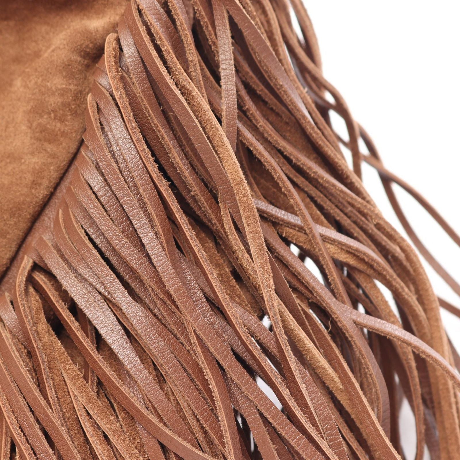 Celine Shoulder Bag Fringe Brown Suede — view 8