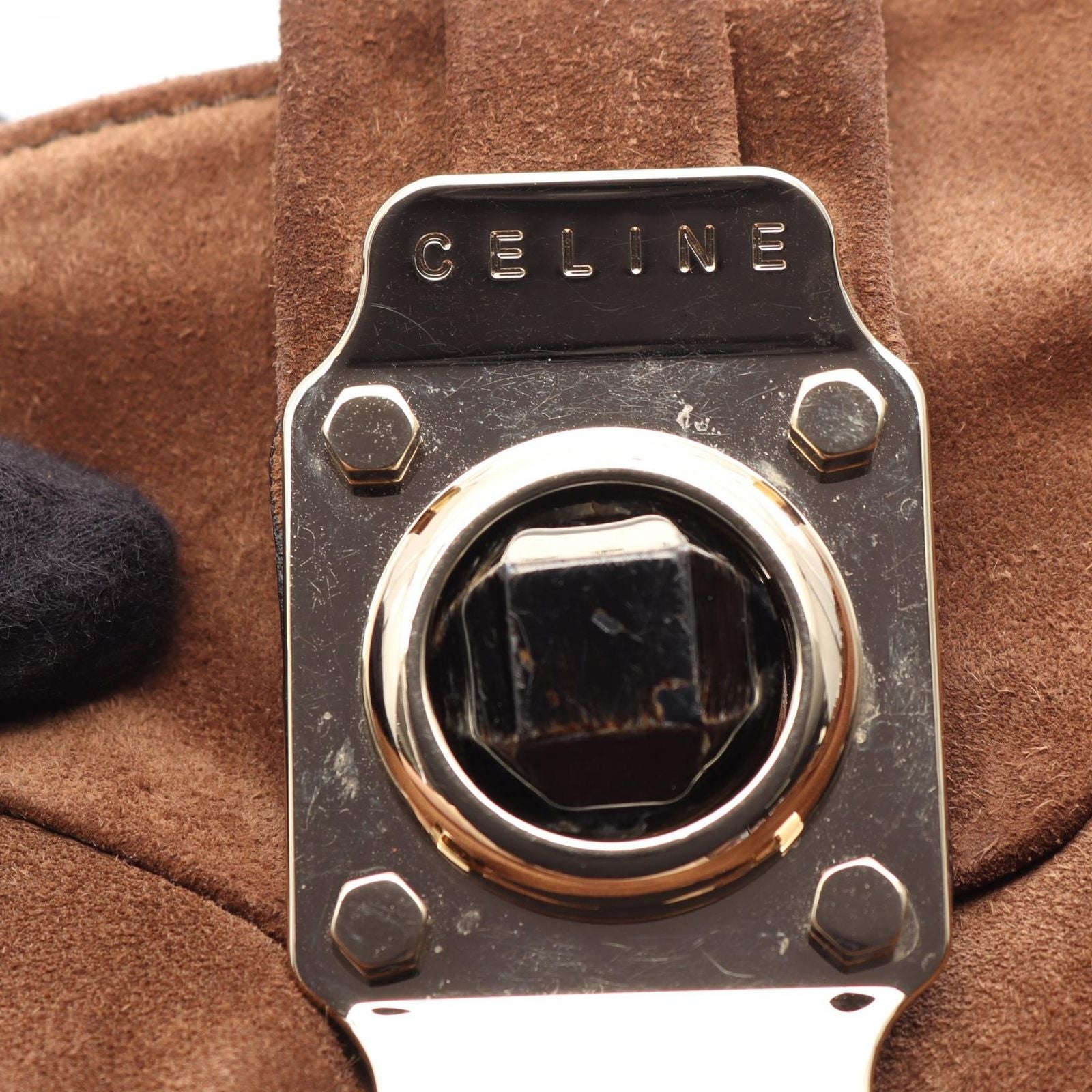 Celine Shoulder Bag Fringe Brown Suede — view 7