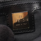 Fendi Shoulder Bag Logo Plate Black Nylon — view 4