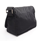 Fendi Shoulder Bag Logo Plate Black Nylon — view 2