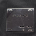 Fendi Shoulder Bag Logo Plate Black Nylon — view 6