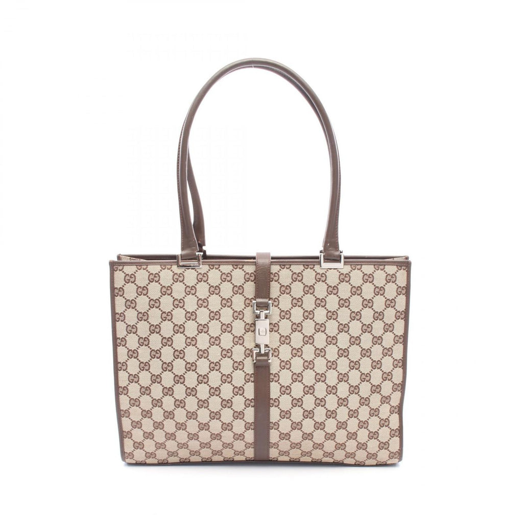 Gucci Tote Bag GG Canvas 002 Beige Brown Jackie