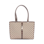 Gucci Tote Bag GG Canvas 002 Beige Brown Jackie