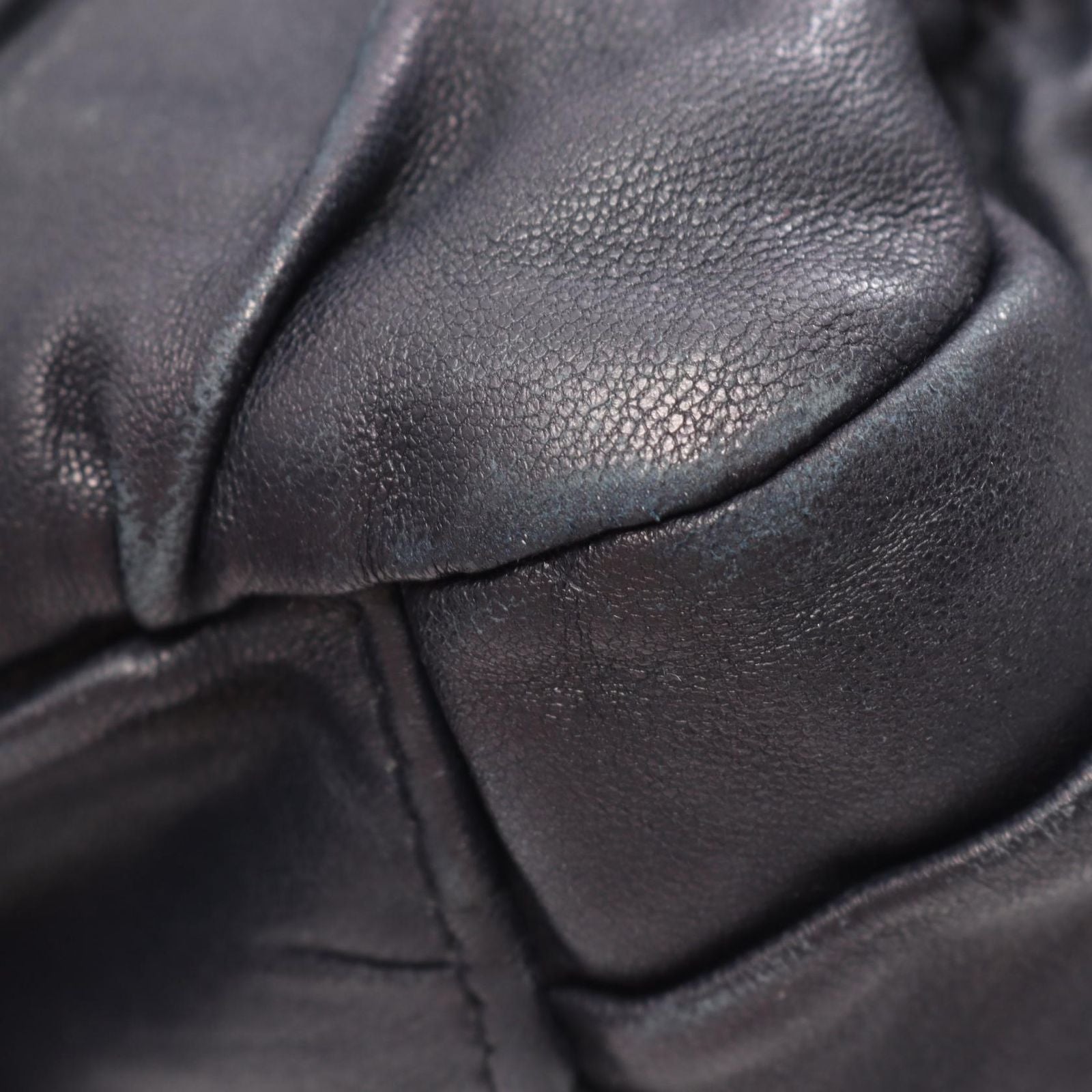 Prada Handbag Gathered 2-Way Navy Leather — view 6