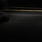 Celine Handbag Tie Knot Mini White Black Leather